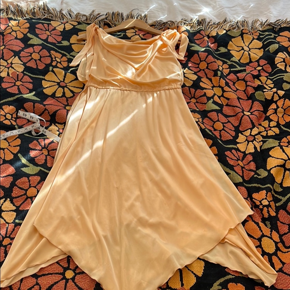 Elegant Peach Asymmetrical Dress